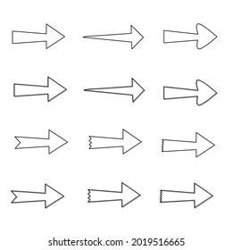 ็Arrow vector set on white background. Arrow collection.