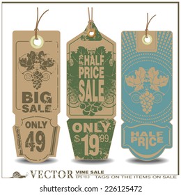 Vector Set: On Wine Labels With A Message About The Sale