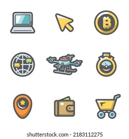 Vector Set of Online Shop Icons.
