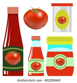 Vector Set opf Tomato Ketchups