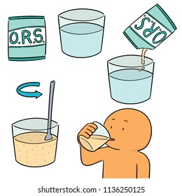 conjunto vectorial de sal de rehidratación oral