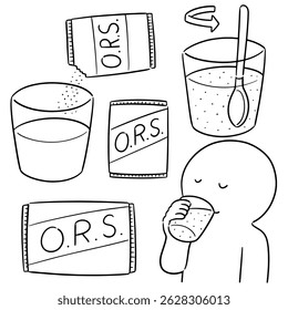 vector set of oral rehydration salt