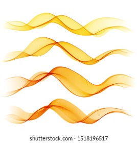 Vector Set of orange abstract wave design element.