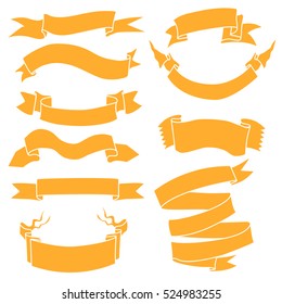 Vector Set of Orange Ribbons for Your Text