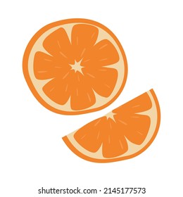 Conjunto vectorial de rodajas anaranjadas. Ilustración de cítricos sobre un fondo blanco aislado
