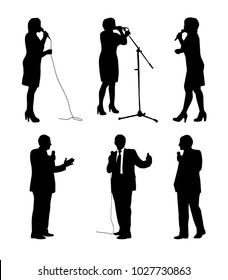 Vector set of orator silhouettes