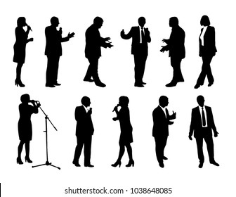 Vector set of orator silhouettes