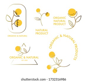 Vector set of organic product brand. logo vector collection - mimosa