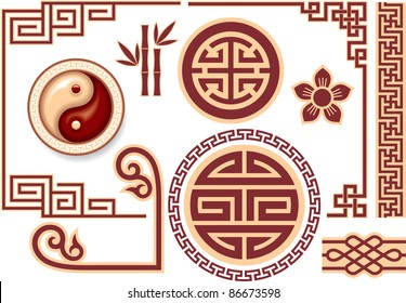 Vector Set Of Oriental Chinese Design Elements