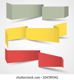  Vector set of origami banners for web design