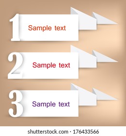 Vector set of origami bookmarks .Vector  illustration 