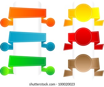 Vector set of origami paper banners