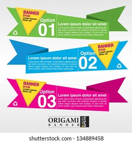 Vector set of origami paper banners vector. EPS 10