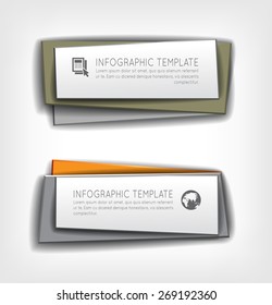 Vector set of origami paper banners