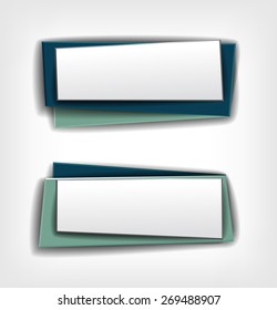 Vector set of origami paper banners