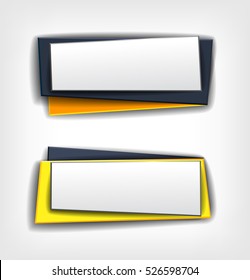 Vector set of origami paper banners