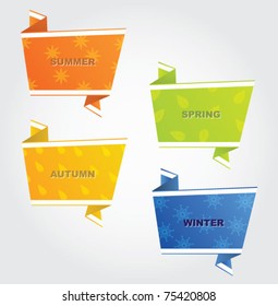 Vector set of origami paper banners