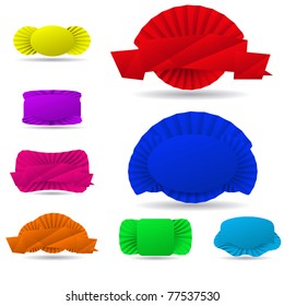 Vector set of origami paper banners.