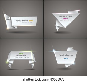 Vector set of origami speech bubble. EPS 10.