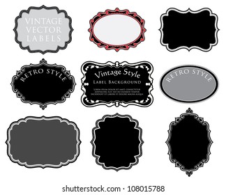 vector set of original hand drawn vintage labels