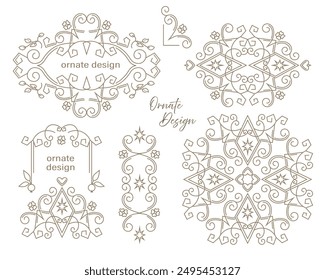 Vector set ornamental decorative frame