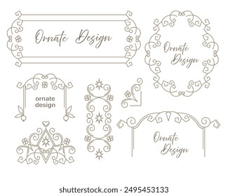 Conjunto de Vector ornamental marco decorativo