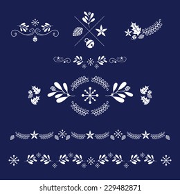 Vector set of ornaments. For holiday cards and invitations