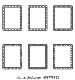 vector set of ornate black picture frames isolated on white