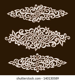 Vector set of ornate elements. Collection patterns for your design, tattoo