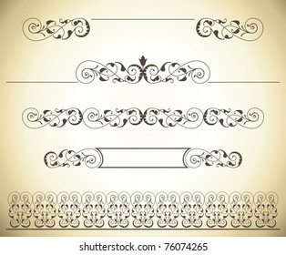 Vector set of ornate page decor elements
