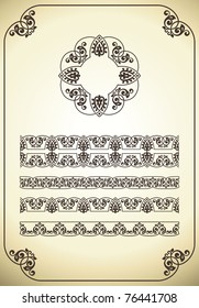 Vector set of ornate page decor elements