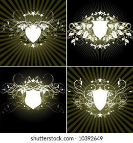 vector set of ornate shields