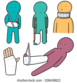 vector set of orthopedic cast