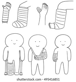 vector set of orthopedic cast