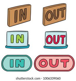 vector set of in out sign