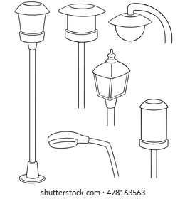 vector set of outdoor lamp