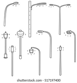 vector set of outdoor lamp