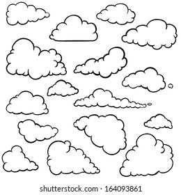 conjunto vectorial de nubes de contorno