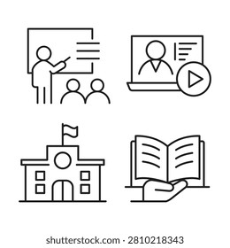 Vector Set of Outline Education Icon
