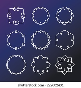 Vector set of outline emblems and badges - abstract hipster logo templates