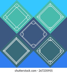 Vector set of outline frame rhombus