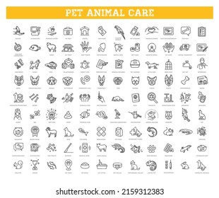 vector set, Outline icon set - pet, vet, pet shop,