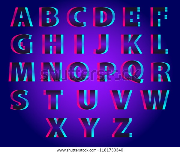 Vector Set Outline Letters Alphabet Font Stock Vector (Royalty Free ...