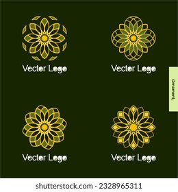 Vector set outline logo ornament. Universal logo premium quality. 