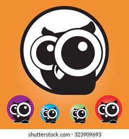 Vector set of owl icons isolated. 
