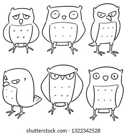 vector set of owls