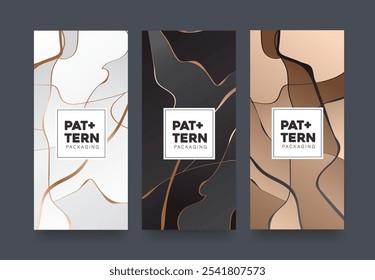 Vector set packaging templates with abstract texture for luxury products