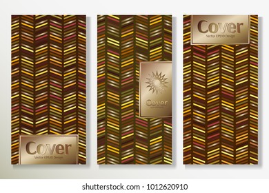 Vector set packaging templates with different colors for luxury products. Cover design with trendy linear style. Vector illustration for business or design purposes.