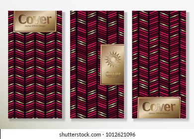 Vector set packaging templates with different colors for luxury products. Cover design with trendy linear style. Vector illustration for business or design purposes.