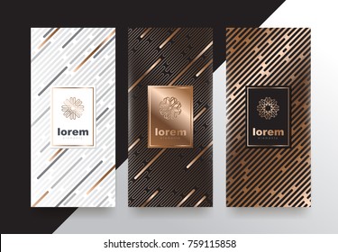 Vector set packaging templates with different texture for luxury products.logo design with trendy linear style.vector illustration - Shutterstock ID 759115858